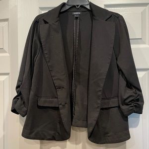 Rouched 3/4 Sleeve Jersey Blazer